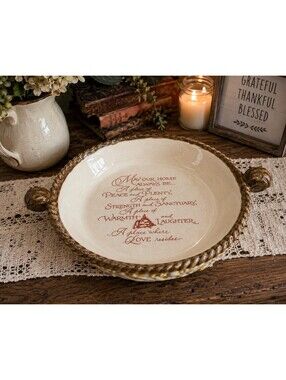 Vintage Amscan Home Harvest Pie Dish Wall Hanging Serving Dish 12"